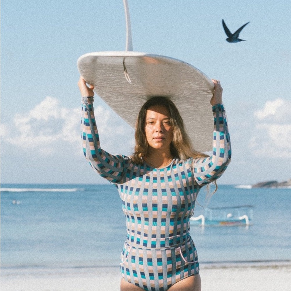 NWOT SEEA Palomar Crop Swim Top Rashguard - Antibes Z573